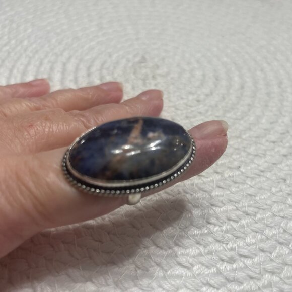 Gorgeous SODALITE Handmade Sterling 925 Ring Size 8.75 #18E - Picture 3 of 3